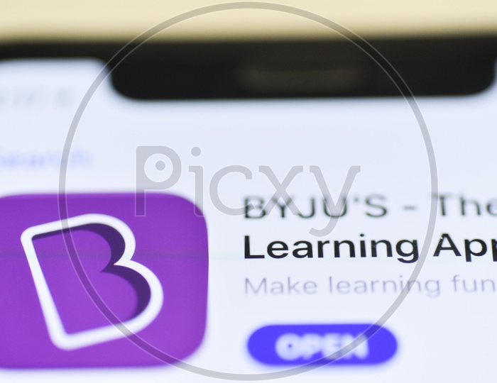 BYJU's Or BYJUS The Learning App or Application in  Mobile   or Smartphone Closeup