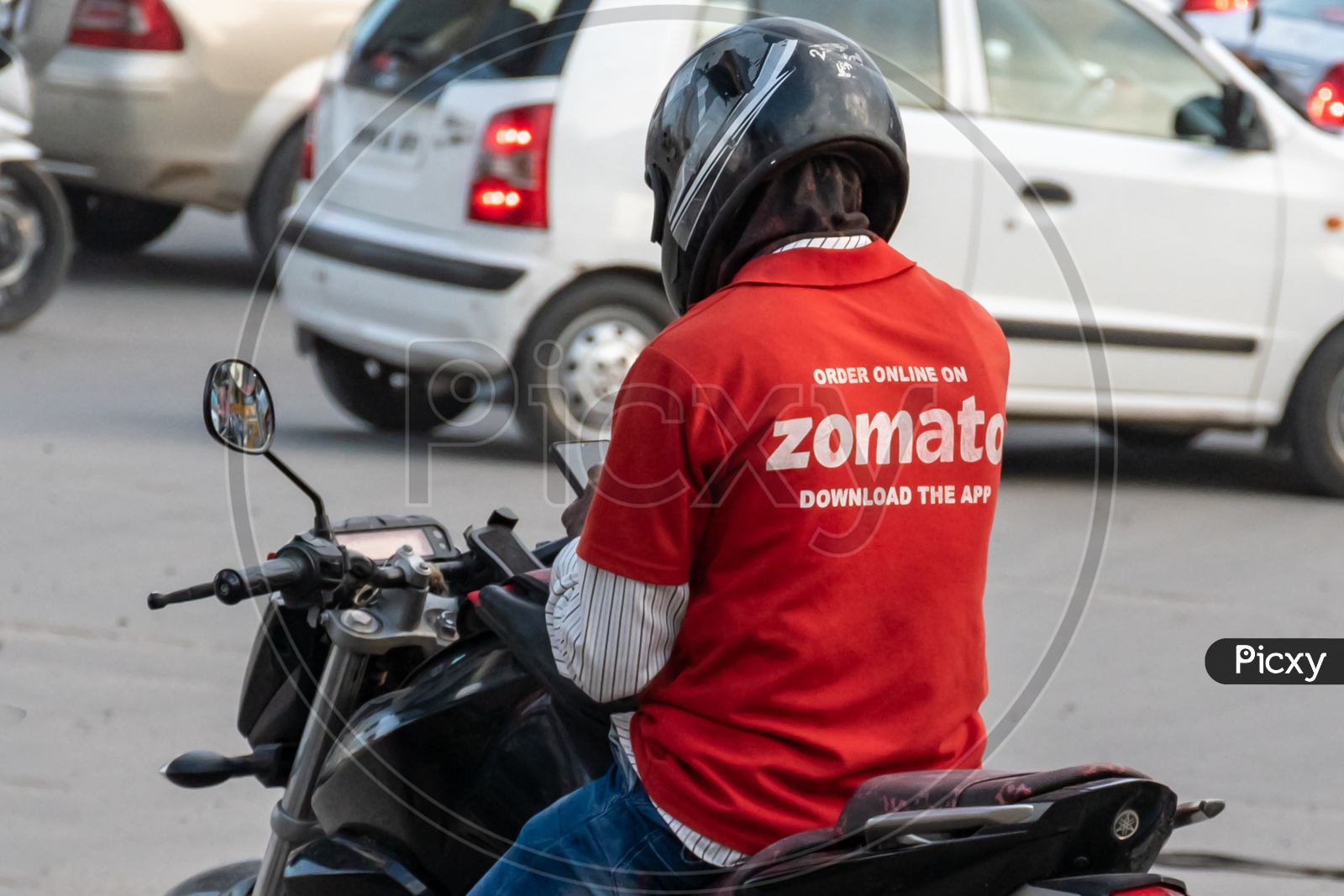 Delivery executive of  Zomato Online food delivery app