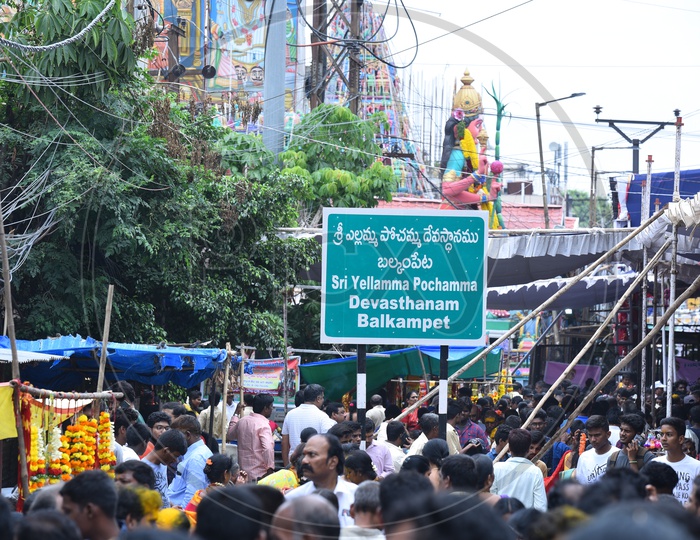 Sri Yellamma Pochamma Devastanam , Balkampeta  Name Board