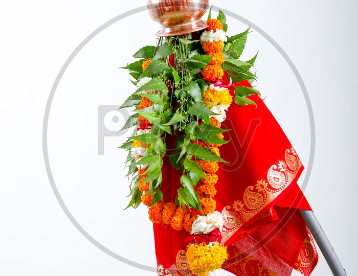 Gudi Padwa  Marathi New Year  Wishes Template  With Spacing on an Isolated White Background