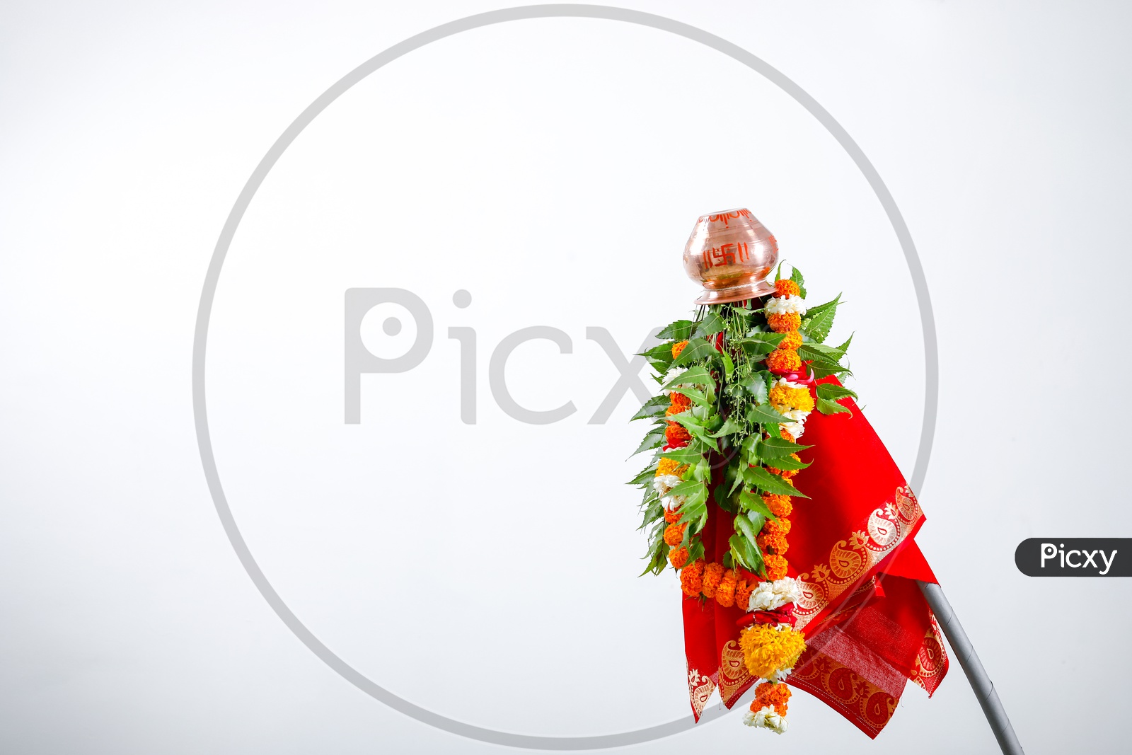 Gudi Padwa  Marathi New Year  Wishes Template  With Spacing on an Isolated White Background