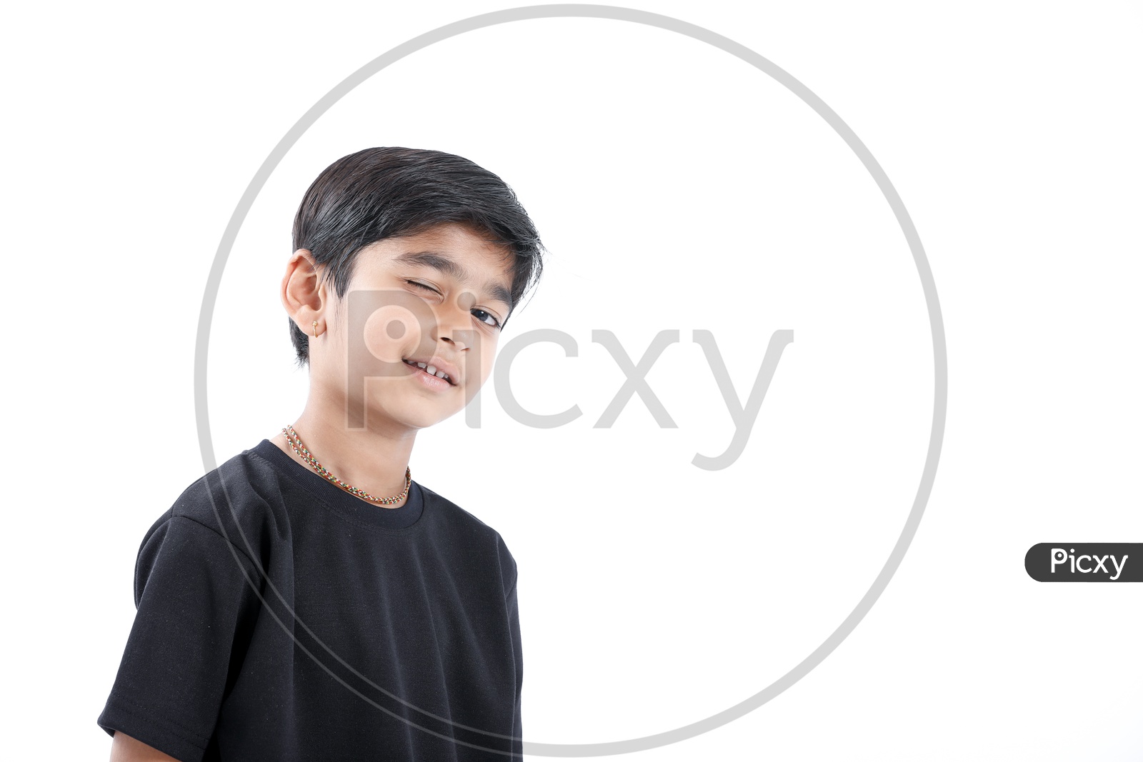 Indian Cute Little Boy Or Asian Kid   With Expressions On Face On an Isolated White Background