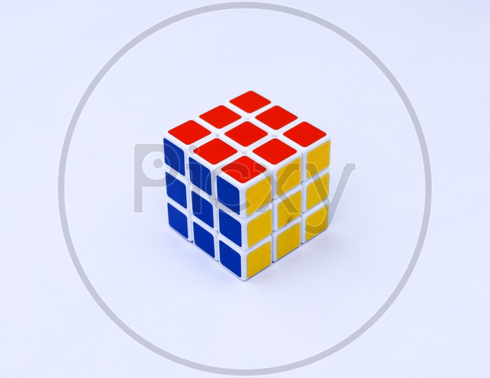 Rubik's Cube with white background
