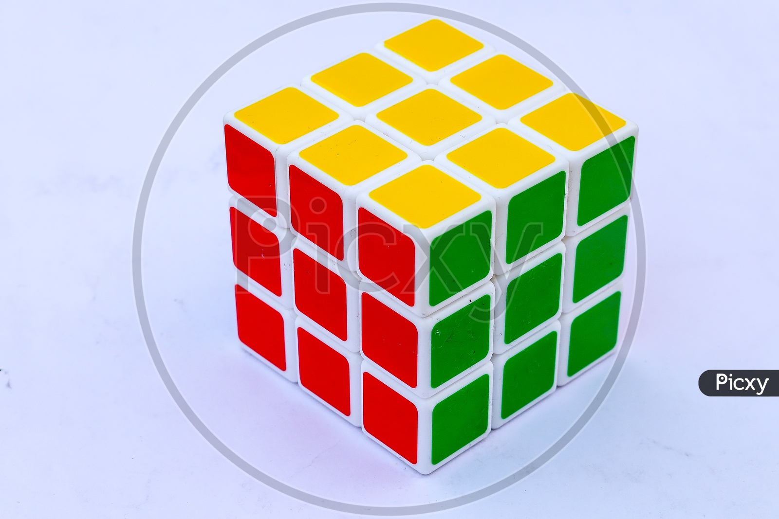 Rubik's cube puzzle isolated on the white background