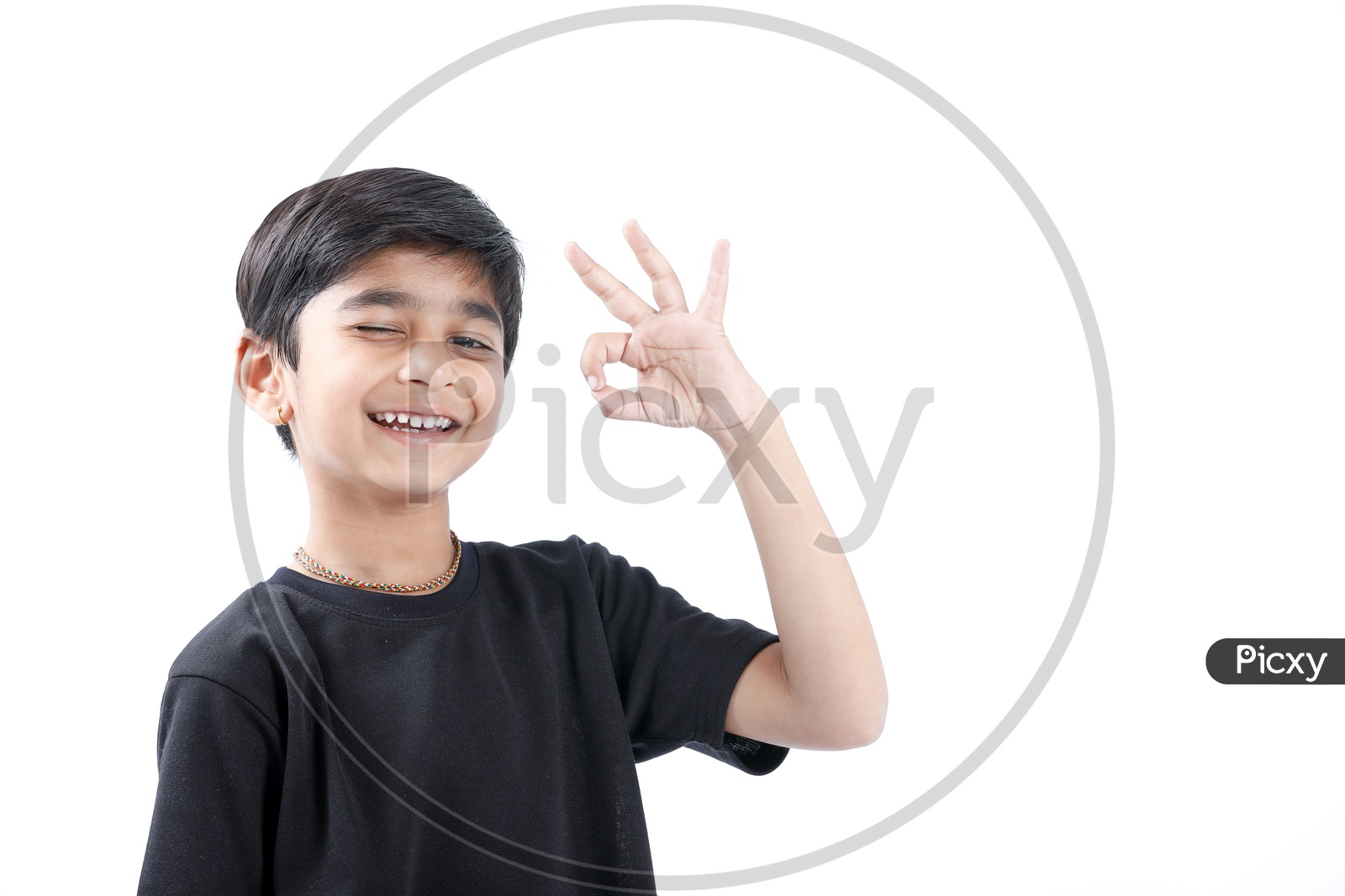 Indian Cute Little Boy Or Asian Kid   With Expressions On Face On an Isolated White Background