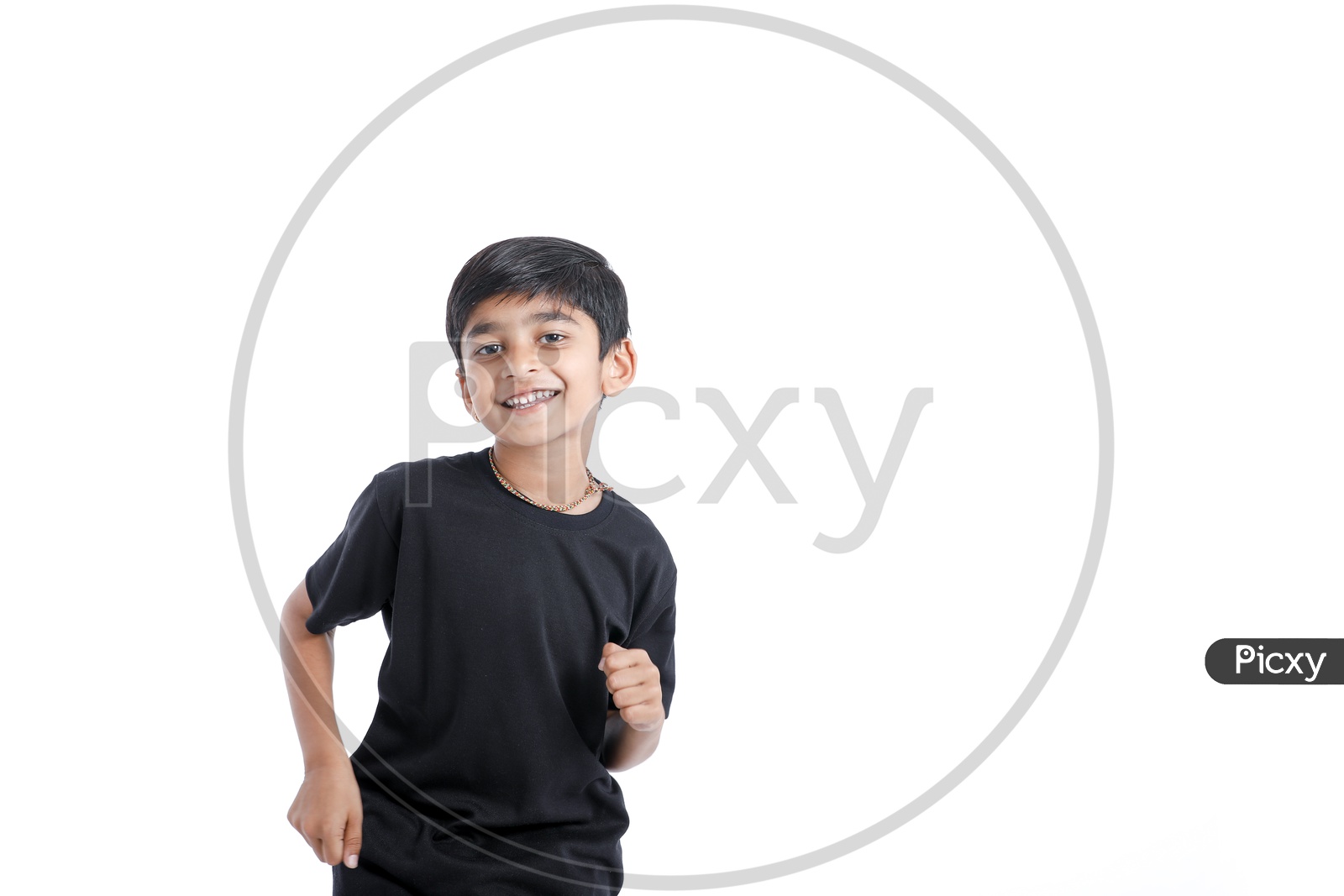 Indian or Asian boy Or Kid  with Expression and Smile Face On an Isolated White Background
