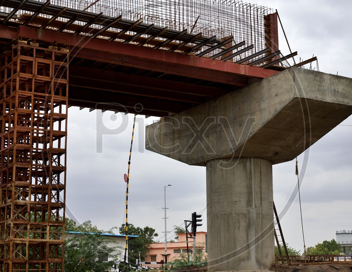 A new flyover being constructed in Kurnool to solve traffic issues.