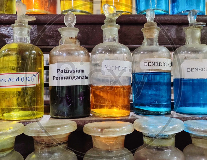 Chemical Containers In a College Chemistry Lab