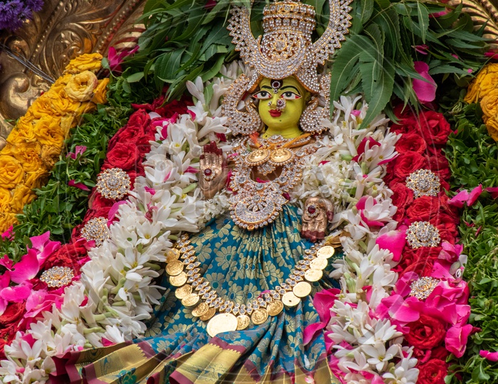 Idol of Goddess , Bonalu festival at Ujjaini Mahankali Temple, Secunderabad.