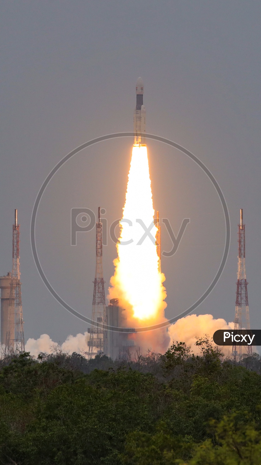 GSLV- Mk III - M1 or Chandrayaan -2 Launch Vehicle Taking Off From Launch Pad In Sriharikota