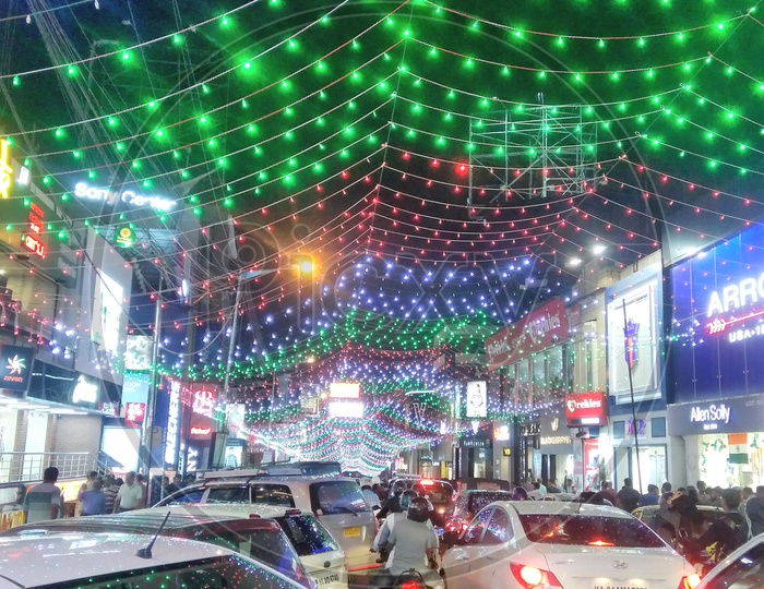 Decoration of MG road on Independence day