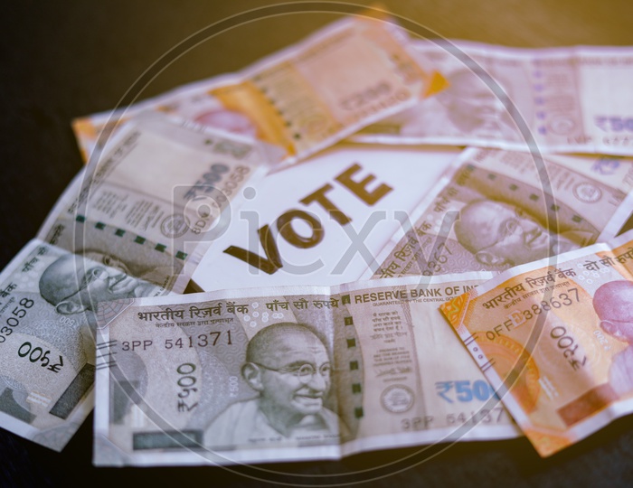 Cash For Vote Concept , Currency In Election  For Voters