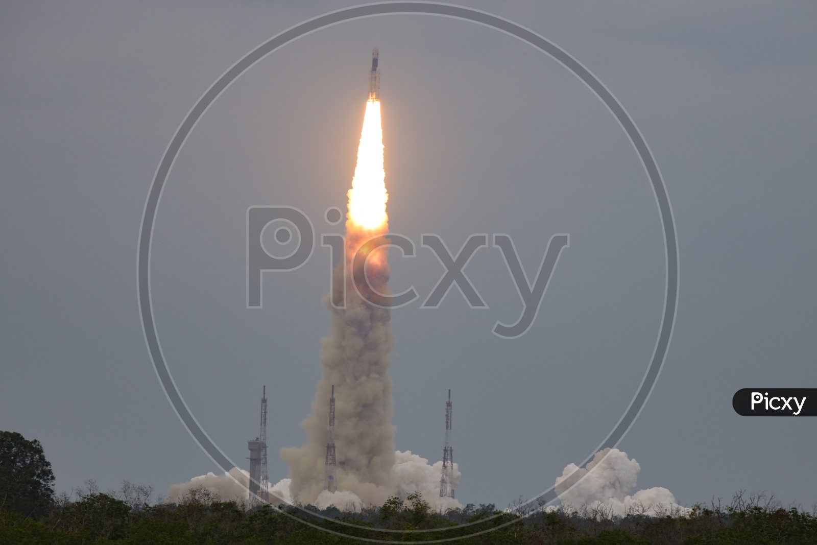 GSLV- Mk  III - M1 or Chandrayaan -2  Spacecraft or Launch Vehicle  Taking Off From Launch Pad In Sriharikota