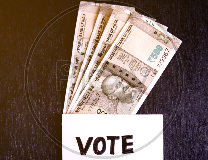 Cash For Vote Concept , Currency In Election  For Voters
