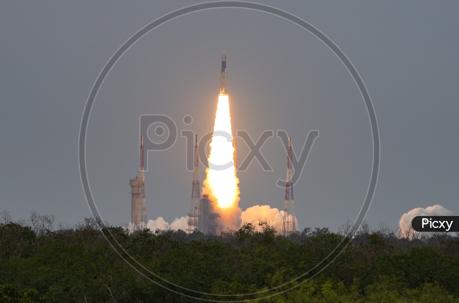 GSLV- Mk  III - M1 or Chandrayaan -2 Spacecraft or  Launch Vehicle  Taking Off From Launch Pad In Sriharikota