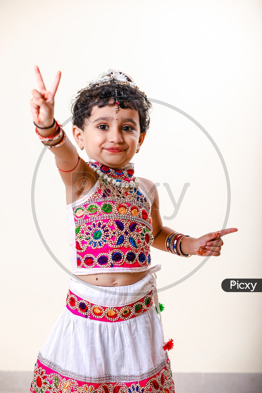 Indian  Cute Little Girl Child  With Multiple Expressions