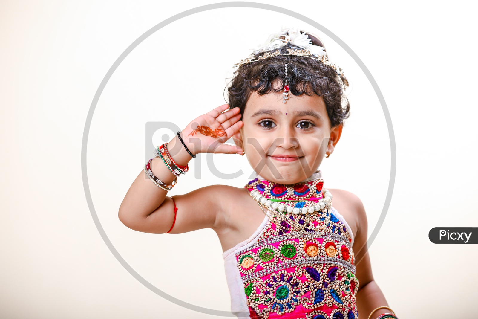 Indian  Cute Little Girl Child  With Multiple Expressions