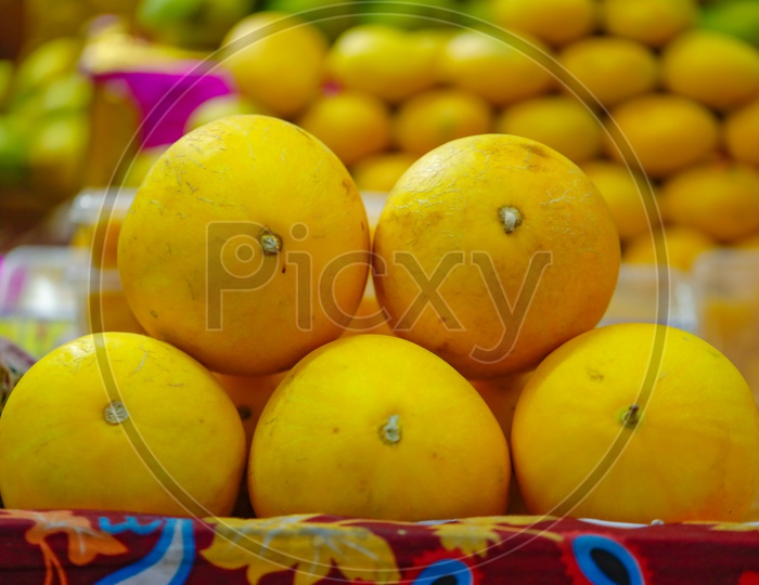 Yellow Cucumber In a Vegetable Vendor Shop Or Stall