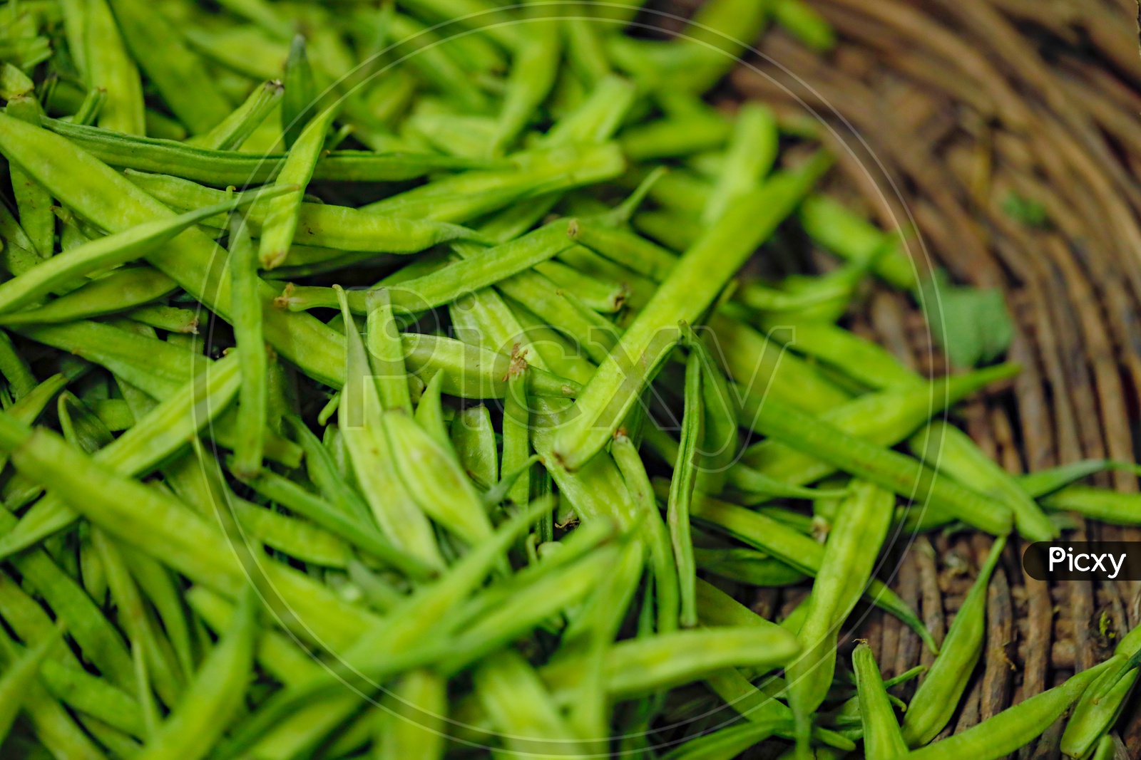 Fresh Green Beans in a  Vegetables At  a Vendor Stall