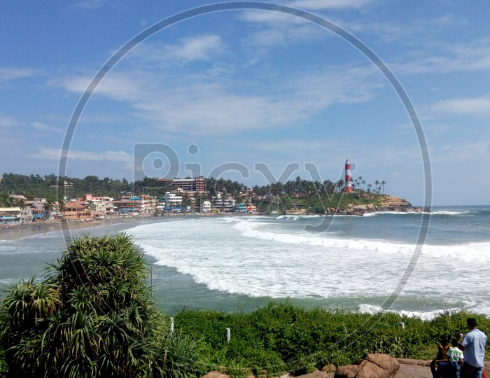 Lighthouse view from Kovalam beach