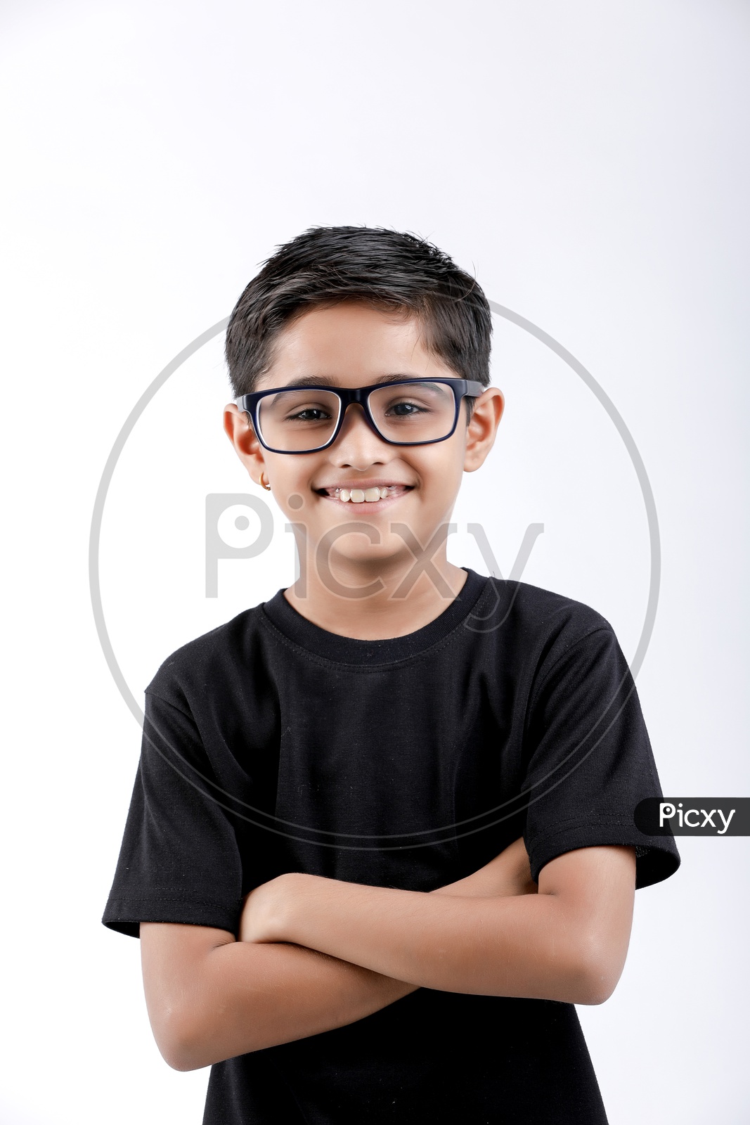 Indian or Asian Boy or Kid O r Child  With Multiple Expressions and Posing over an Isolated White Background