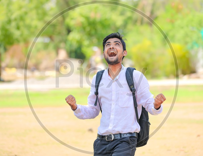 Young Student In Excitement or Joy For Success