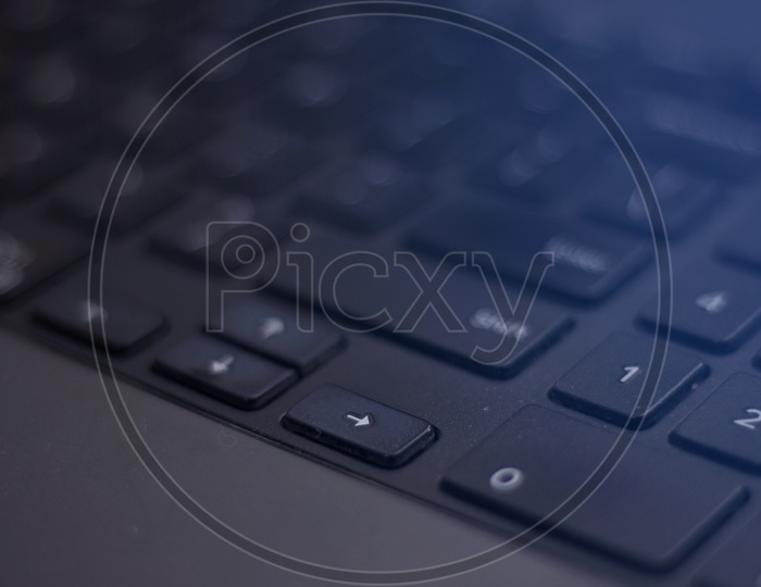 Keyboard Keys of Laptop Or Computer Closeup