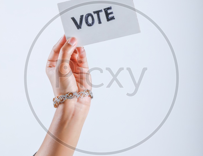 Indian Voter Hands With Vote Sign in Elections Closeup    Voting to Vote Campaign  Concept  Vote in Elections Campaign Concept