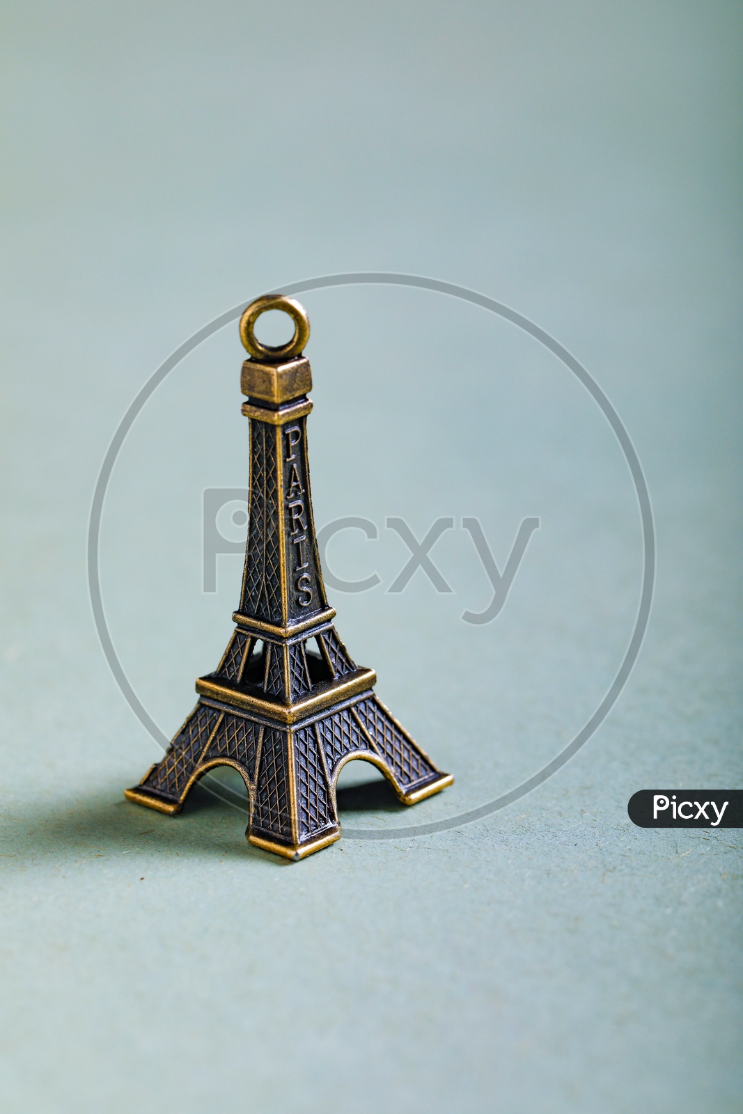Eiffel Tower Miniature  on an Isolated White Background