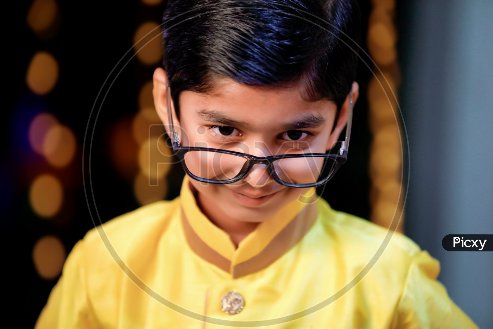 Indian Young Boy Or Kid Or Child Wearing Spectacles and Posing