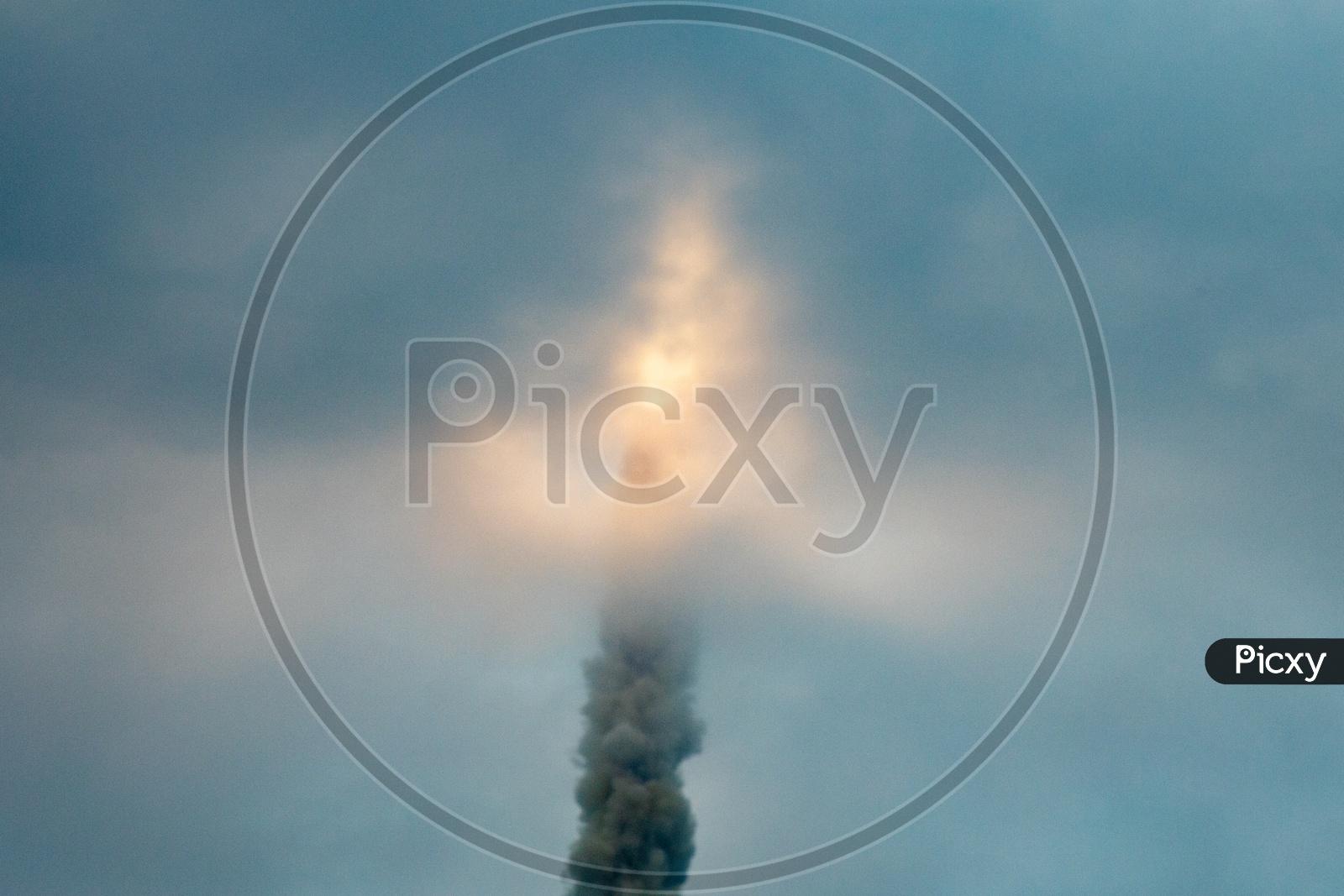 Thick Smoke Cloud Formed By The Rocket Exhaust Of GSLV Mk III M1  Chandrayaan 2  at SHAR