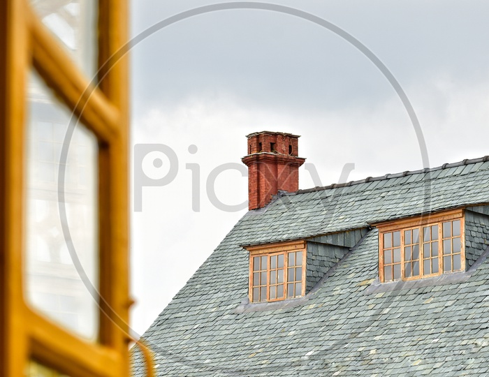 Roof of A Castle With Tiles