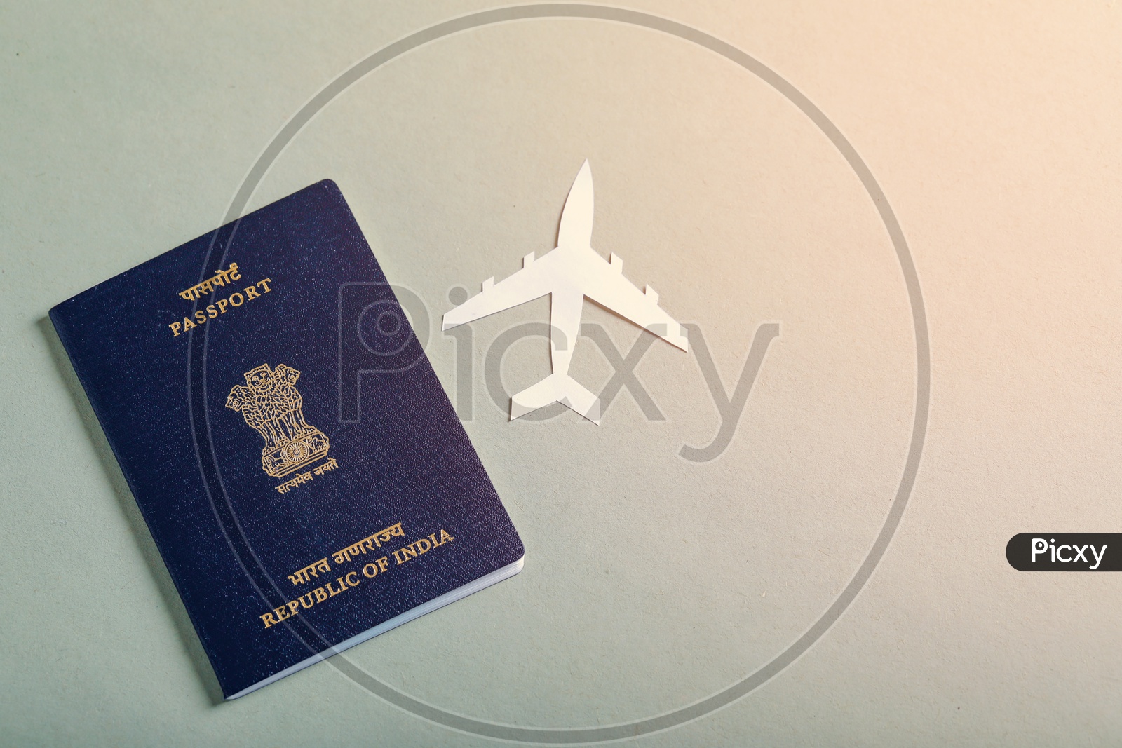 Travel Concept  Indian Passport And Paper Airplane