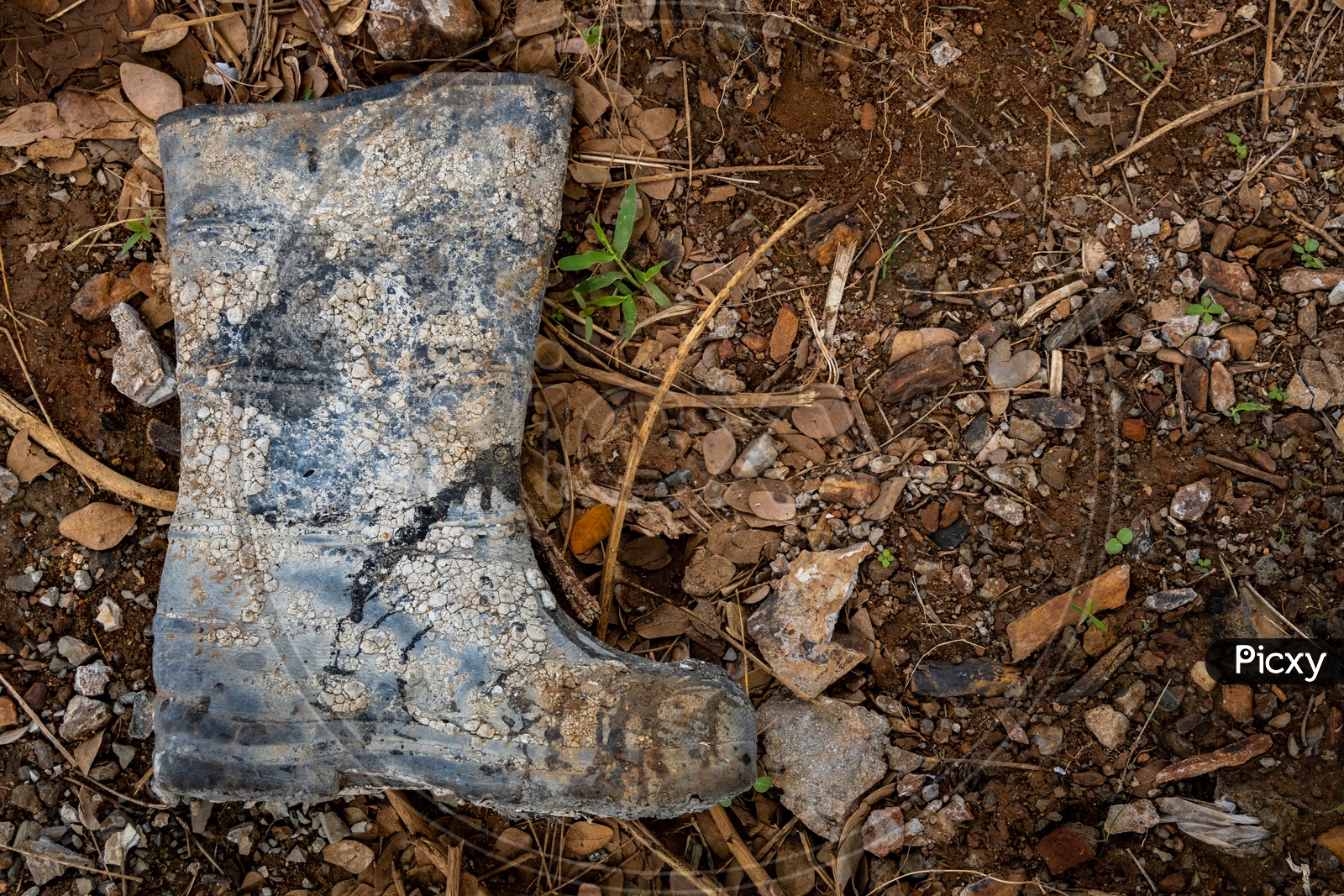 Deceased Safety Shoe of a Construction Worker
