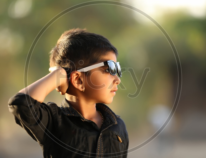 Young Indian Boy  kid Or Child Posing on outdoor Background