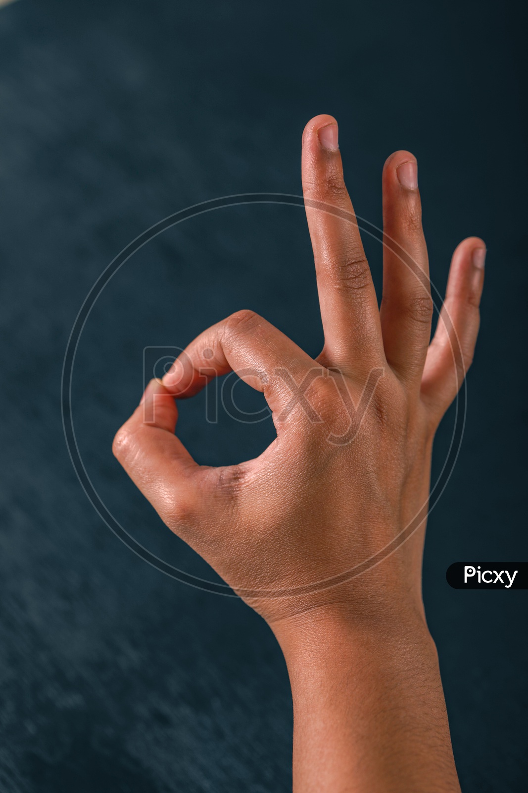 human Hand Showing  OK  or Super  Symbol or Gesture