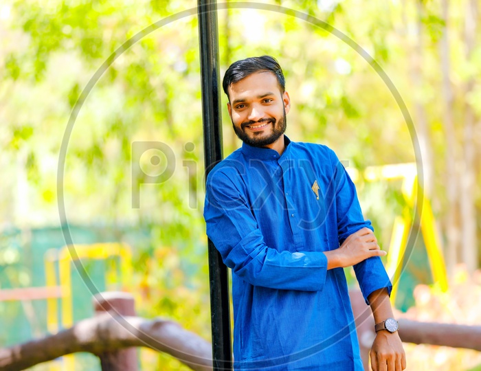 Indian Man Wearing Traditional Wear  and Posing