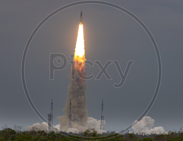 GSLV Mk III  M1  Or Chandrayaan 2  Spacecraft or Rocket  Takeoff From Launch pad  At Satish Dhawan Space Centre  SHAR In Sriharikota