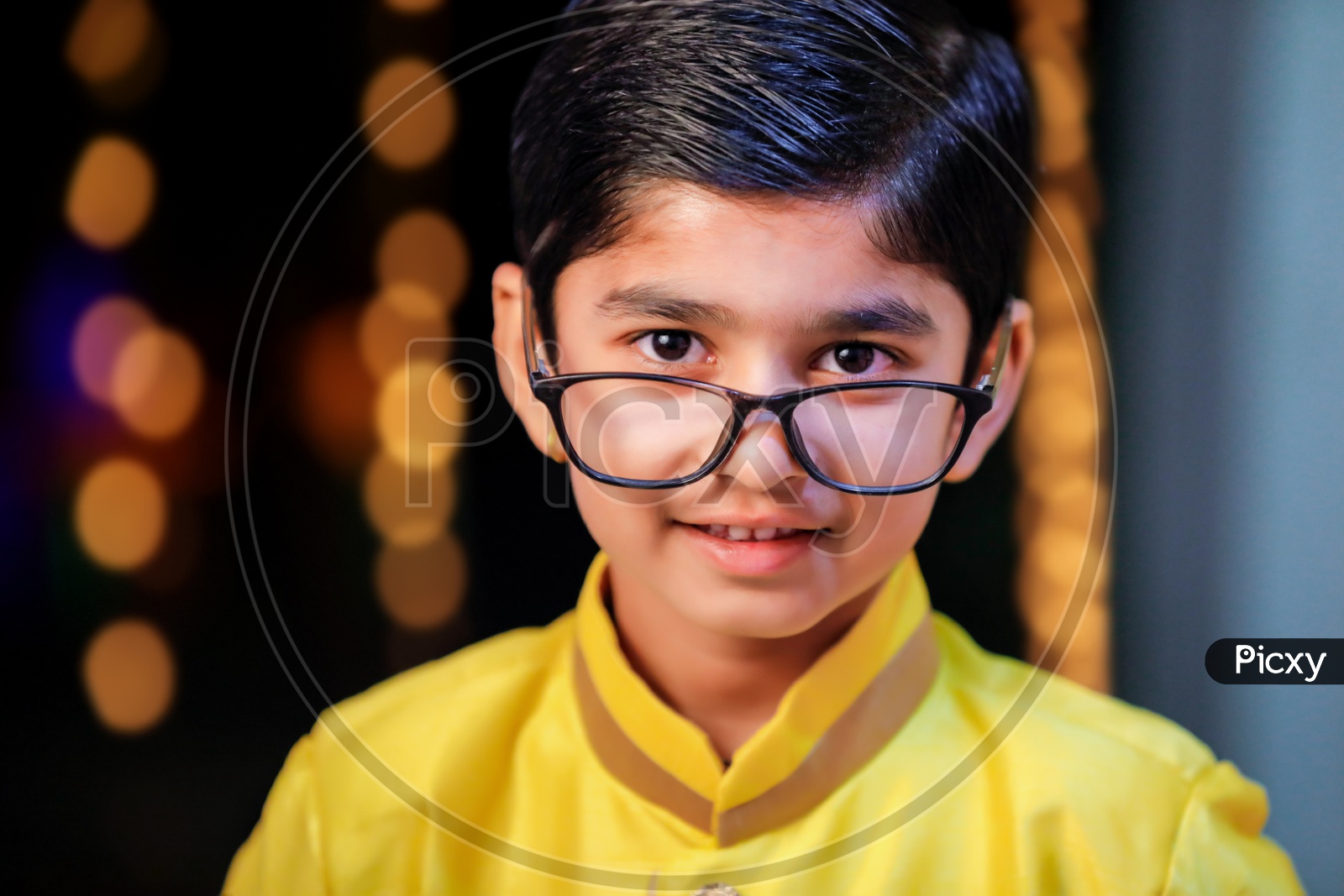 Indian Young Boy Or Kid Or Child Wearing Spectacles and Posing