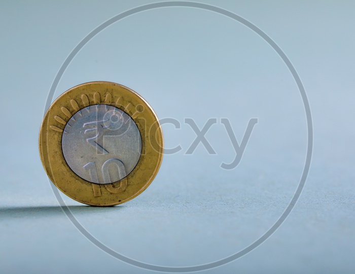 Indian 10 rupee Coin on an isolated Background
