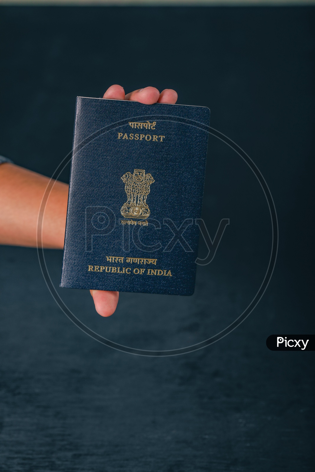 Indian Passport In Hands Closeup  , Showing Passport