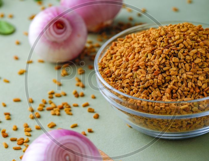 Red Onions And Spices on an Isolated Background