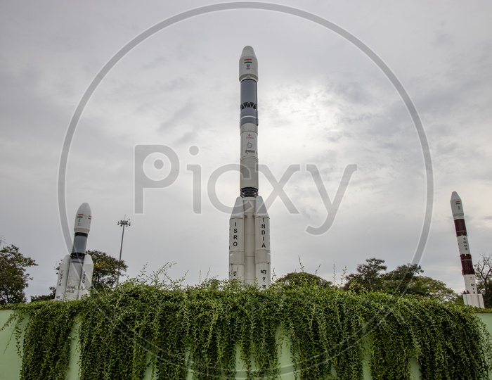 PSLV And GSLV Model Rockets In Display At Satish Dhawan Space Centre  SHAR  by ISRO