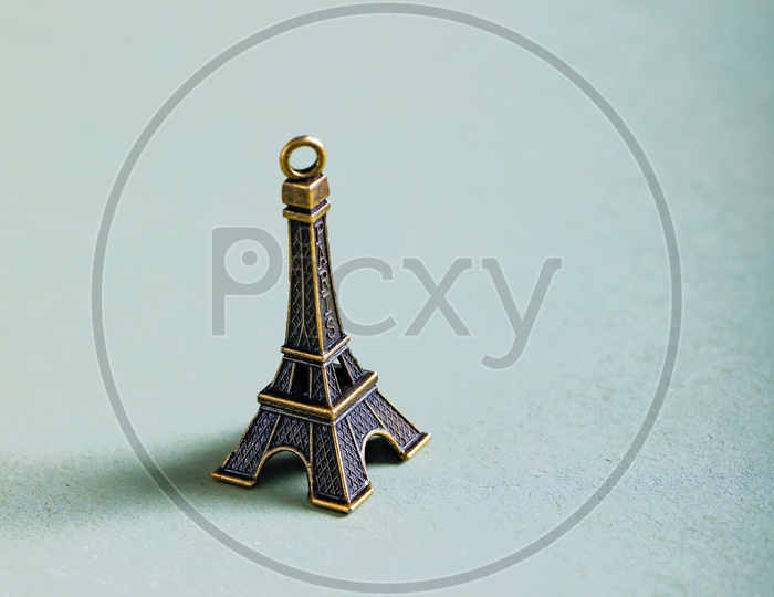 Eiffel Tower Miniature  On an Isolated White Background