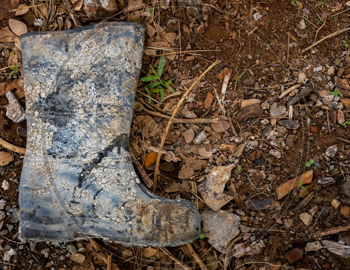 Deceased Safety Shoe of a Construction Worker