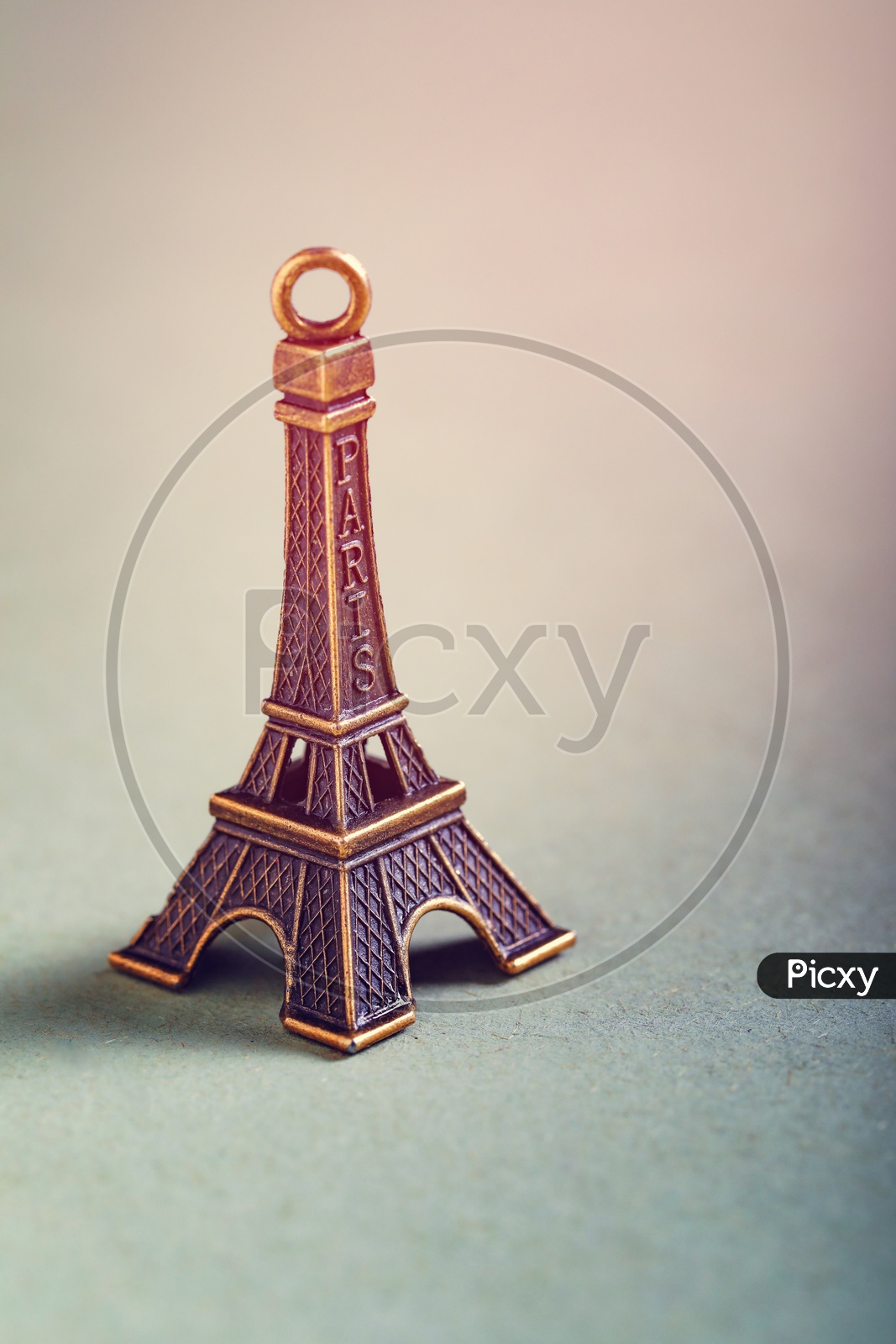 Eiffel Tower Miniature  on an Isolated White Background