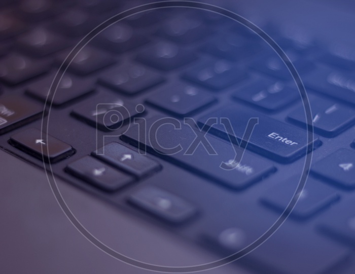 Keyboard Keys of Laptop Or Computer Closeup