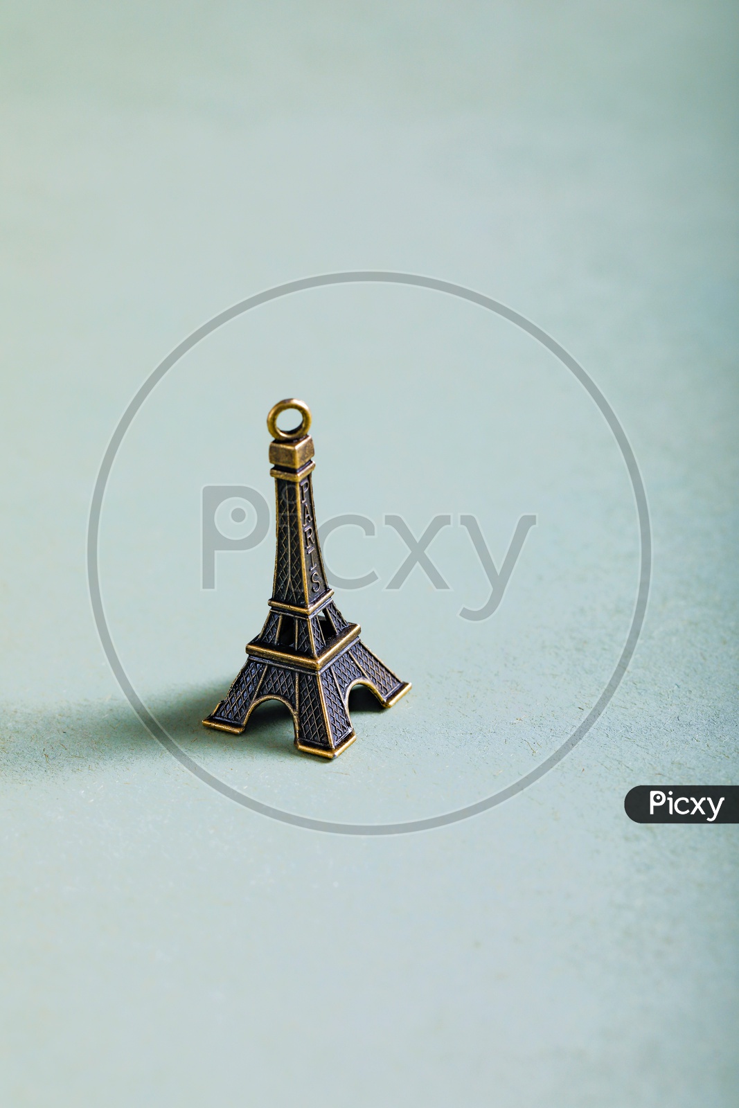 Eiffel Tower Miniature  On an Isolated White Background