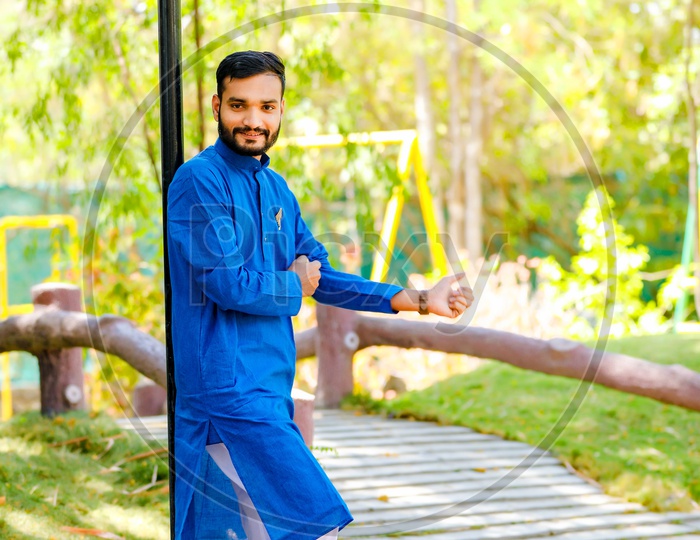 Indian Man Wearing Traditional Wear   and Posing
