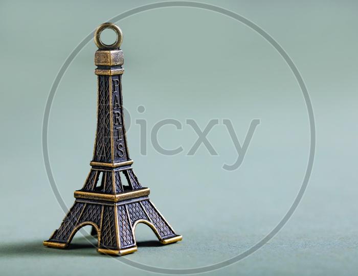 Eiffel Tower Miniature Closeup On a Isolated Background